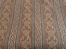 VINTAGE SCREEN-PRINTED FABRIC UPHOLSTERY CANVAS 8.5 mitre BROWN FLORAL