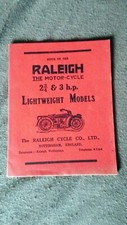 Hints on the Raleigh 2 3/4 & 3 hp Lightweight Models riders handbook manual