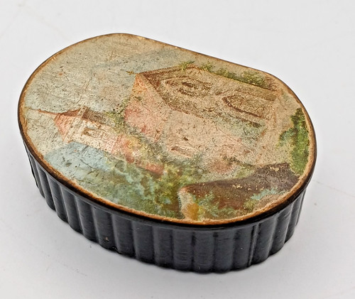 Antique wood treen snuff box - snuff,