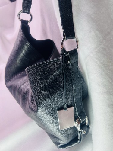 Furla black pebbled shoulder - black,
