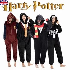 Harry Potter Fleece Hooded All in One Pyjamas Adult Unisex Xmas Gift Fancy Dress