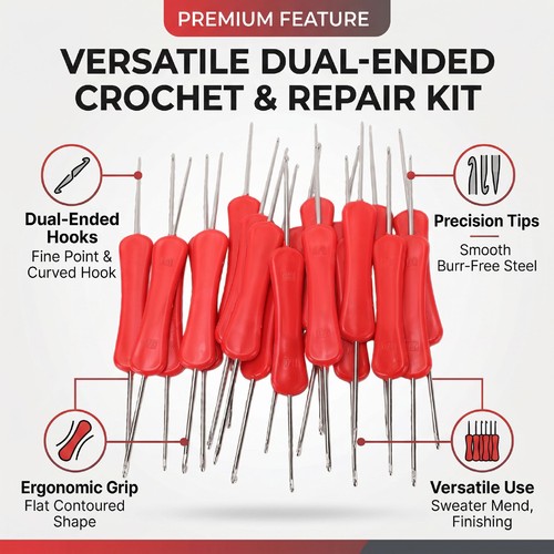 20x double ended crochet hook - double,