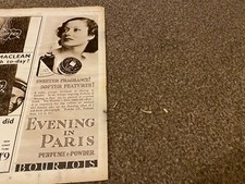 FTWB1 MAGAZINE ADVERT 12X5 BOURJOIS EVENING IN PARIS PERFUME & POWDER