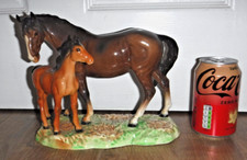 Gorgeous Beswick Chestnut Mare & Brown Foal Horse Figurine ~ 953 ~ Rare