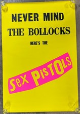 Vtg 1977 Never Mind The Bollocks Sex Pistols 60"x40" Store Promo Poster MINT A+