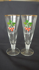2 Vintage Cherry B Wine Glasses Twisted Stem