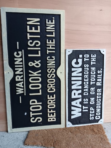Old english railway signs - old,