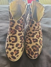 Ladies Leopard Print Ankle Boots Size 39 UK 6