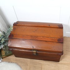 Small Vintage Metal Travel Trunk with Delightful Character. C1930's.