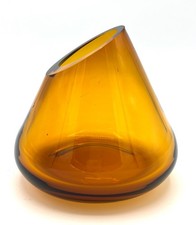 MCM Conical Amber Art Glass Vase 12cm tall