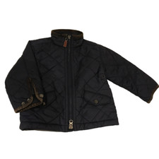 Hackett Genuine Jacket Kids Navy Age 2 Quilted Leather Trim Outdoor Adjustable 