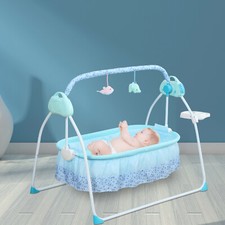 Electric Baby Rocker Swing Rocking Crib Cot Bed Infant Cradle Bluetooth Music