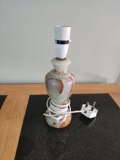 Vintage Mid Century Onyx Marble Urn Shape Heavy Table Lamp 11" Tall home