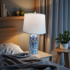 24.75" Blue Ceramic Table Lamp