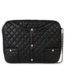 72710 auth CHANEL black quilted leather 16K GIRL CHANLE SMALL Shoulder Bag