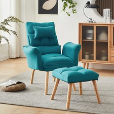 Blue Lazy Chair with Footstool