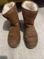 UGG Dark Brown Above Ankle Boots Uk 5.5 Women's Well Worn Still Good Condtion