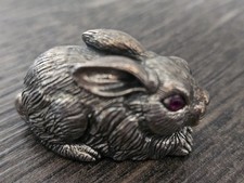 Sterling silver vintage rabbit - silver,