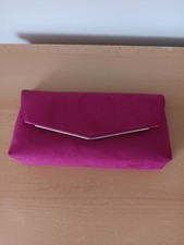 Fuschia Pink Leather Clutch Bag