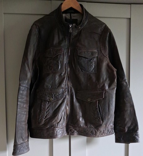 Zara brown leather jacket - zara,
