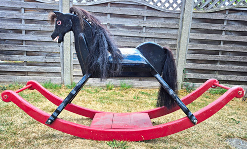 Large vintage wooden - wooden, rocking