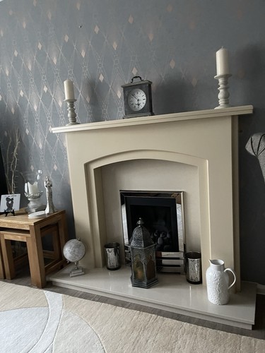 Polished beige stone - beige,