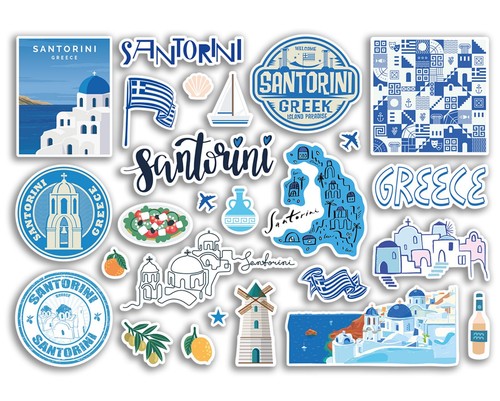 Sticker sheet santorini - sticker,
