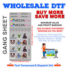 DTF Heat Press Transfer Wholesale 590x1000mm 1 Meter Gang Sheets Ready to Press