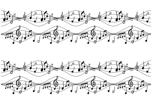 Edible music notes cake border - edible,