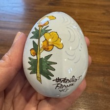 HENRIOT FRANCE VCT Painted Egg Ceramic Pottery Floral French Country Vintage