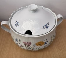 Tureen Serving Dish Seltmann Weiden Bavaria  Jasmin Lidded Scalloped Floral 28cm