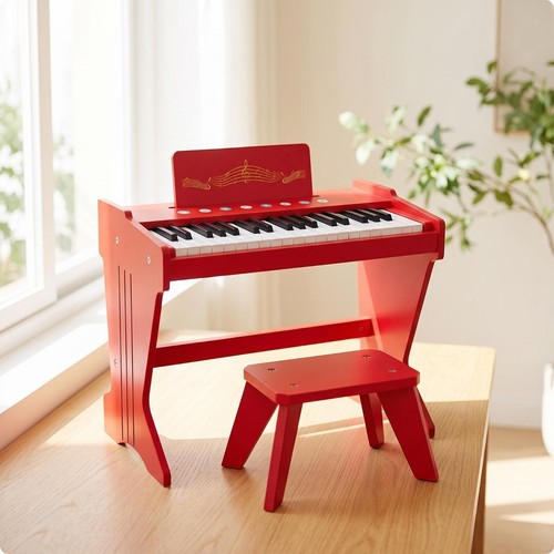 Sturdy wooden toy piano with - wooden,