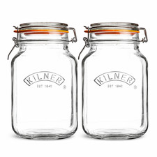 Kilner Square Storage Jars 2 x