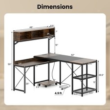 L-Shaped Computer Desk with