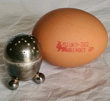 Vintage Antique Egg Shaped Pepper Pot Pepperette Silver Plate