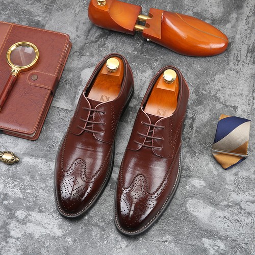 Mens leather brogues smart - mens,