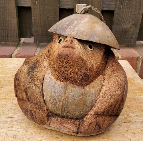Vintage coconut shell carving - coconut,
