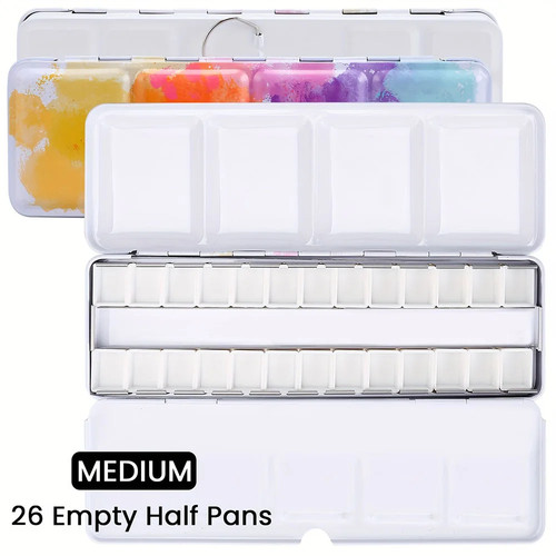 Empty metal watercolor palette - empty,