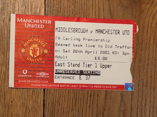 Ticket 2000 middlesbrough v - ticket,