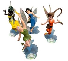 Disney Fairies /pixie Tinkerbell Figures  X4 Cake Toppers 8cm Bundle Vintage VGC
