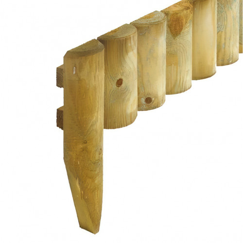 Wooden log picket fence panels - log,
