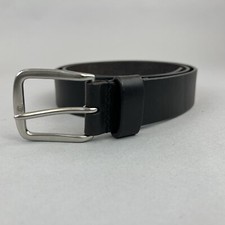 Hammond & Co Black Leather Jeans Trouser Smart Dress Belt Size M 39" Long Length