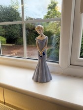 Vintage Princess Diana Porcelain Figurine in Blue Gown Elegant Collectors Piece