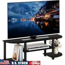 Wooden TV Stand D-Shape Top