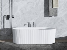 British Baths Riplingham 1700 Gloss White Textured Freestanding Bath Half Price!
