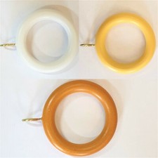 6 x Wooden Curtain Rings In