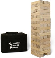 Tumbling Timbers Game, Yard Games Giant, Includes 56 Wooden Timber Blocks