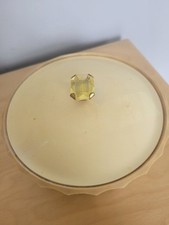 Vintage Avon Topaz Powder / Talc Dish Yellow / cream