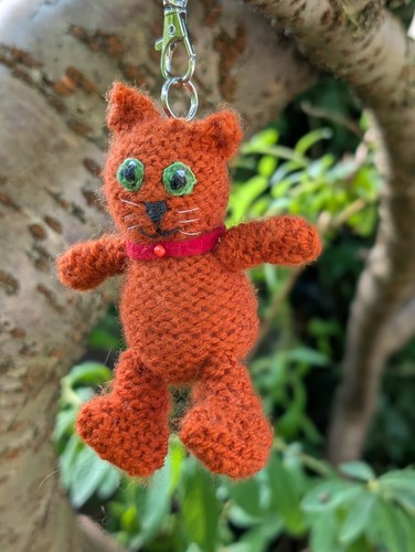 Handmade knitted ginger cat - handmade,