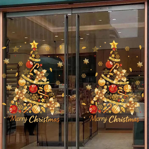Gold christmas tree - christmas, decals